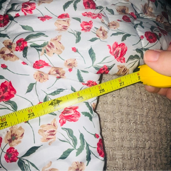 DRAPER JAMES RSVP Floral WhitePuffer Warm Zip Jacket Plus Pockets Beautiful XXL - Picture 3 of 8